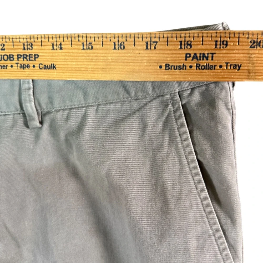 VTG Polo Ralph Lauren Mens 38x31 Gray Chino Pants Flat Front Straight Fit Preppy